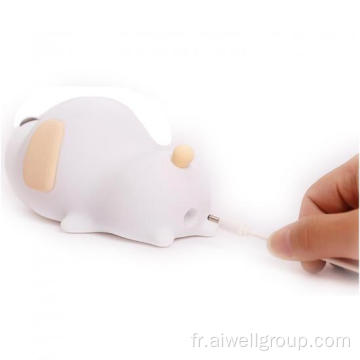 USB Rechargeable enfants Soft Silicone Puppy LED lampe